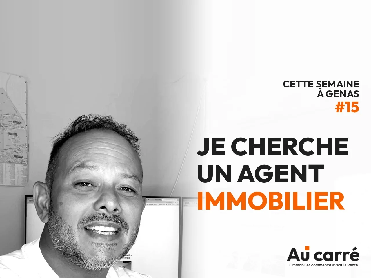 Laurent Darnis, agent immobilier à Genas, dans son bureau, pour l'épisode où il cherche lui-même un agent immobilier