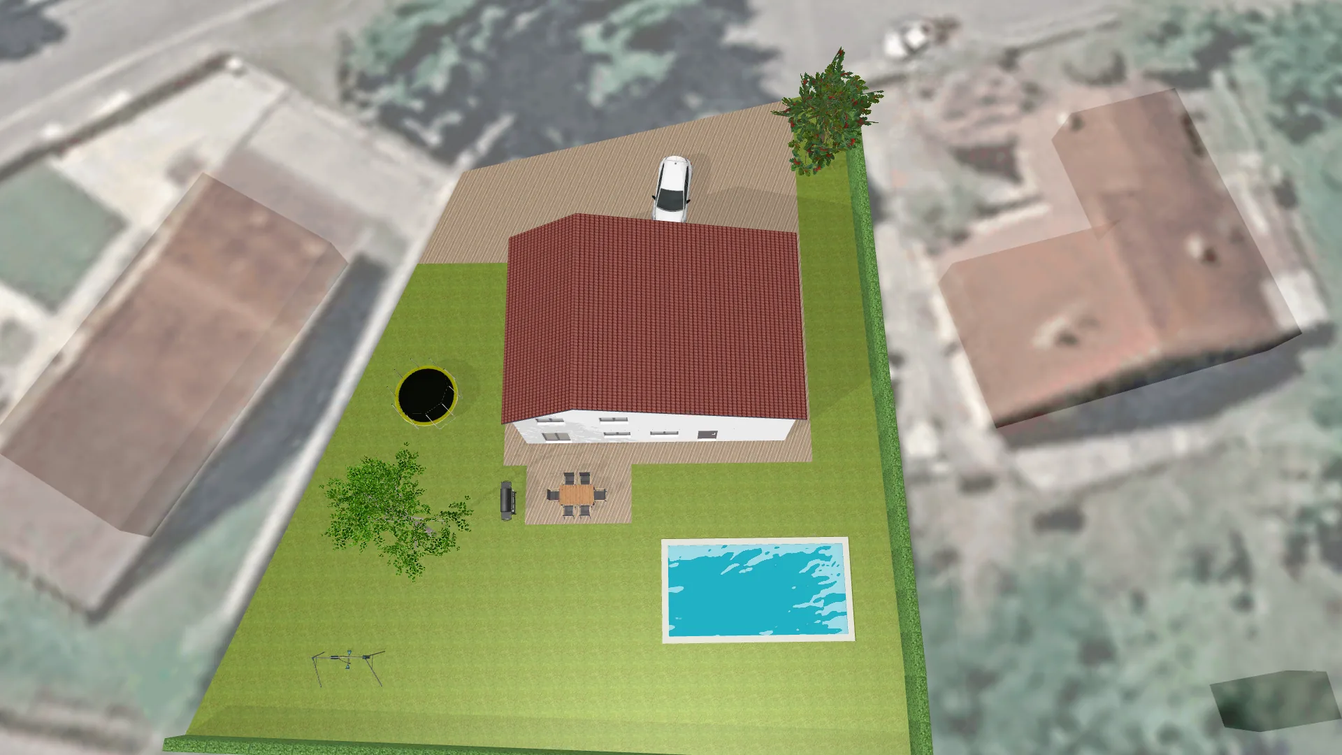 3 vue du jardin de haut depuis drone