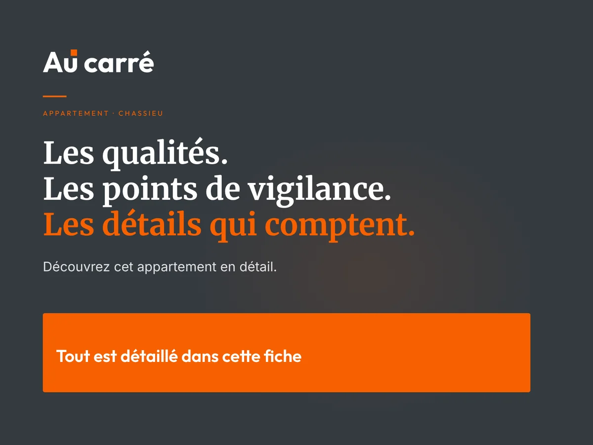 Les qualités, les points de vigilance et les détails qui comptent : découvrez cet appartement en détail dans cette fiche.