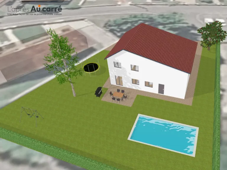 Projet de rénovation de maison avec pièce de vie de 47m² et piscine à Genas Centre