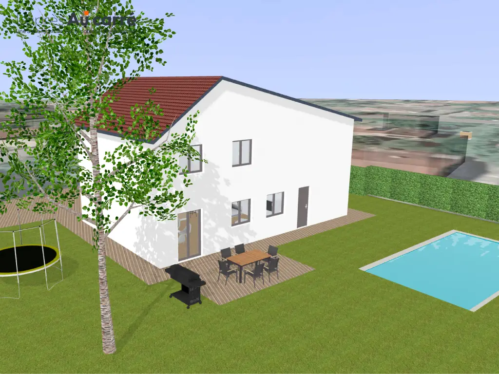 Projet de rénovation de maison avec pièce de vie de 47m² et piscine à Genas Centre